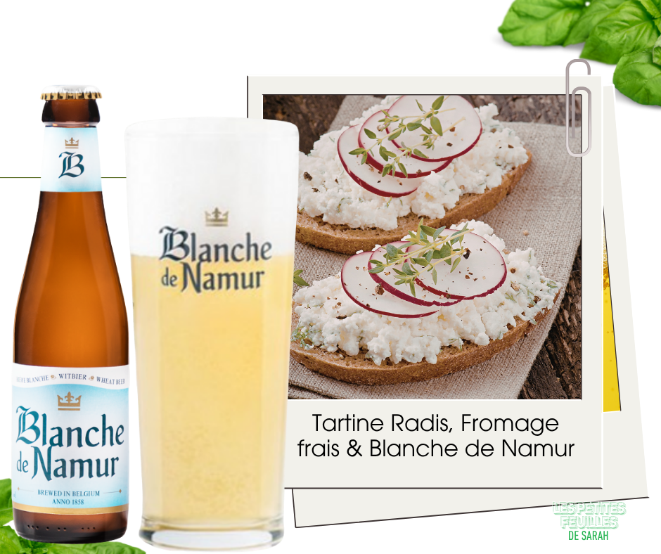 Fraîcheur printanière – Tartines radis & fromage frais + Blanche de Namur
