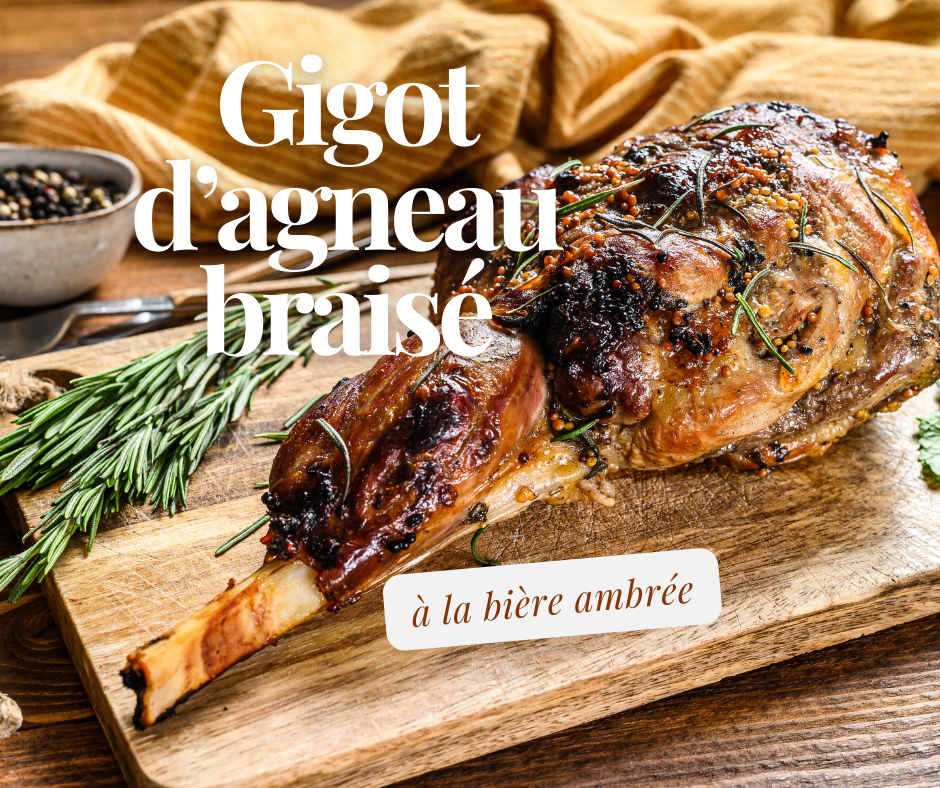 Gigot d’agneau braisé à la bière ambrée