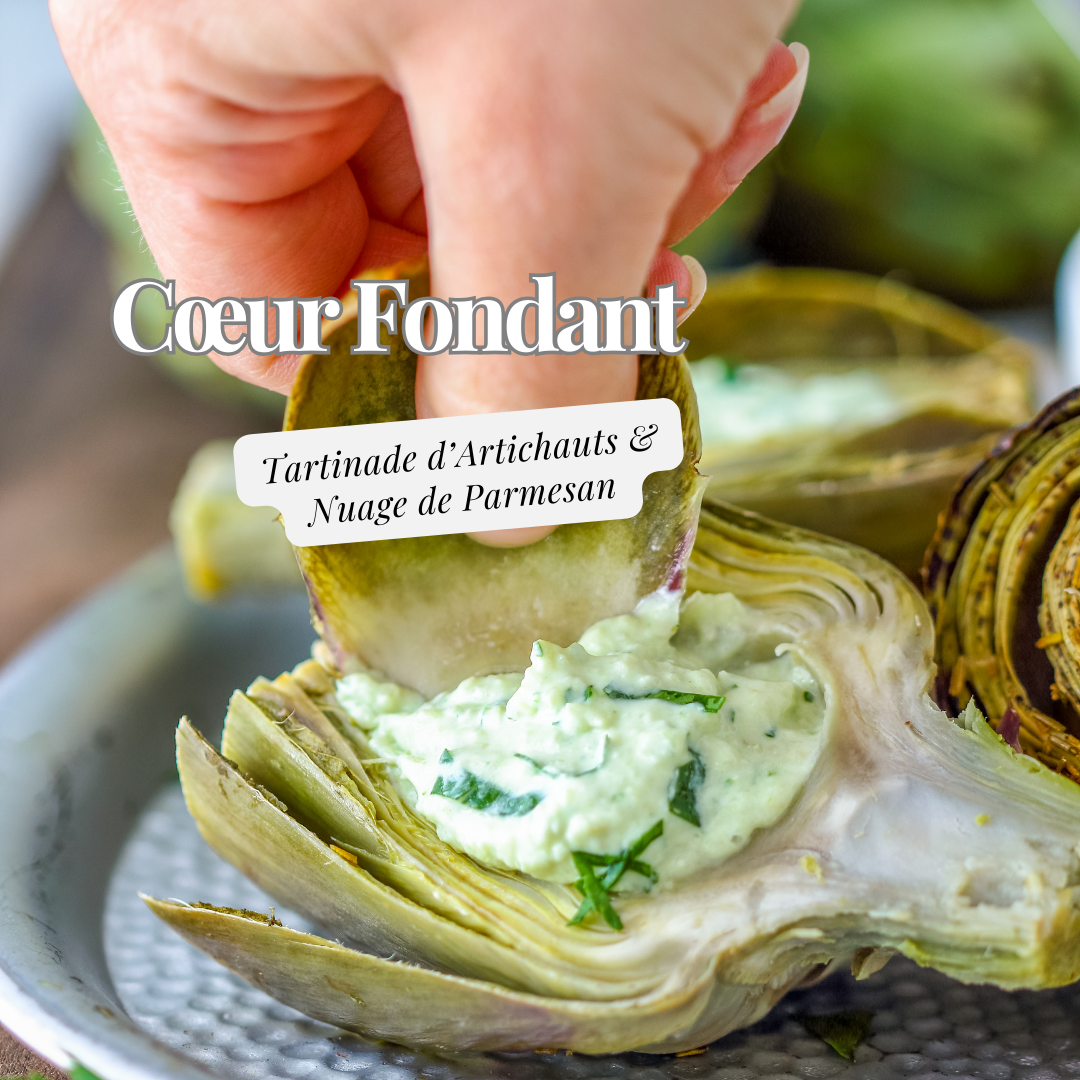 Cœur Fondant – Tartinade d’Artichauts & Nuage de Parmesan