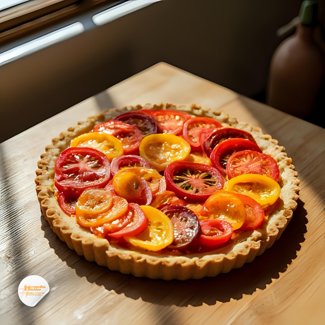 Tarte fine aux tomates & moutarde douce – Le croustillant du jardin