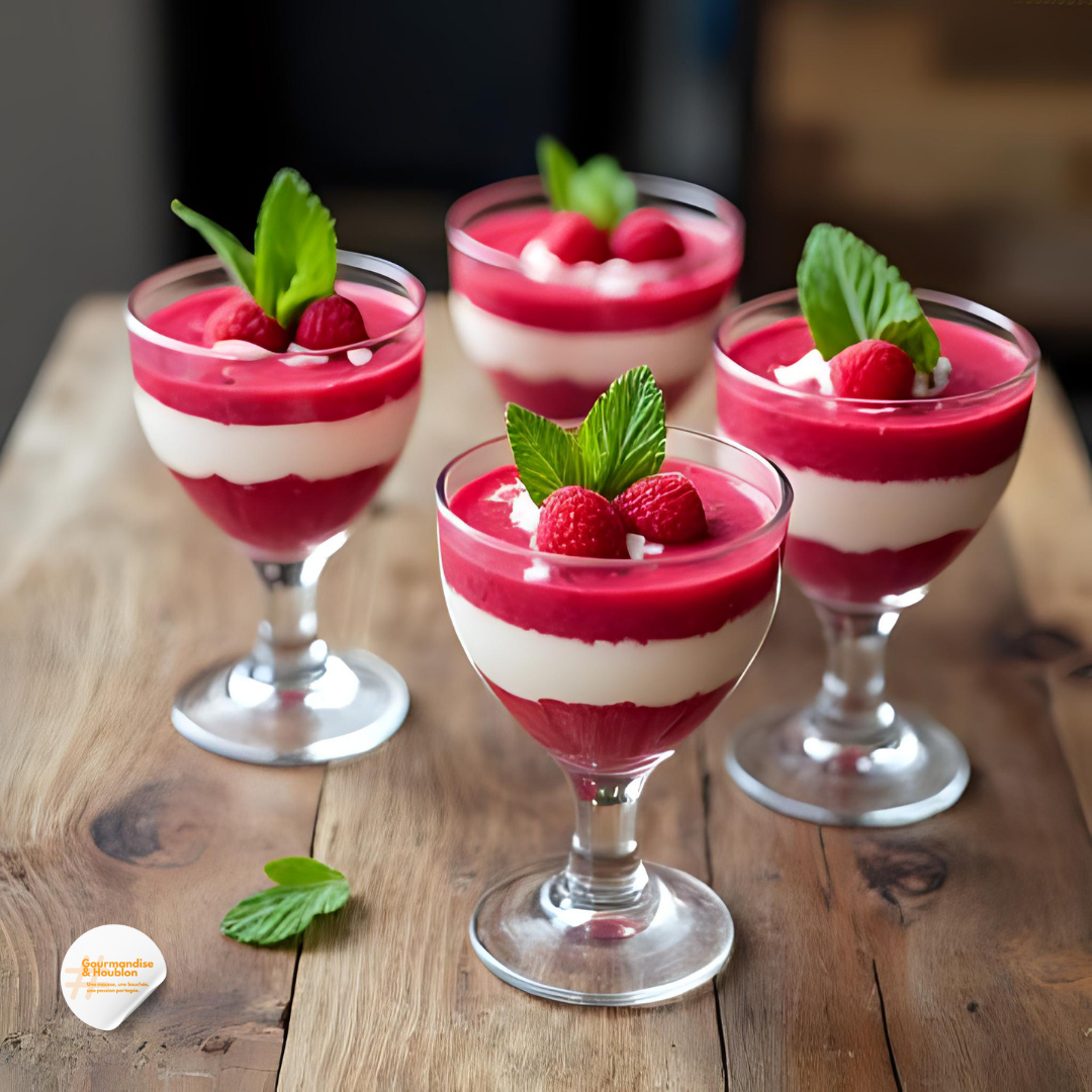 Verrines de framboises à la bière & mousse mascarpone – Rouge, mousse & tendresse