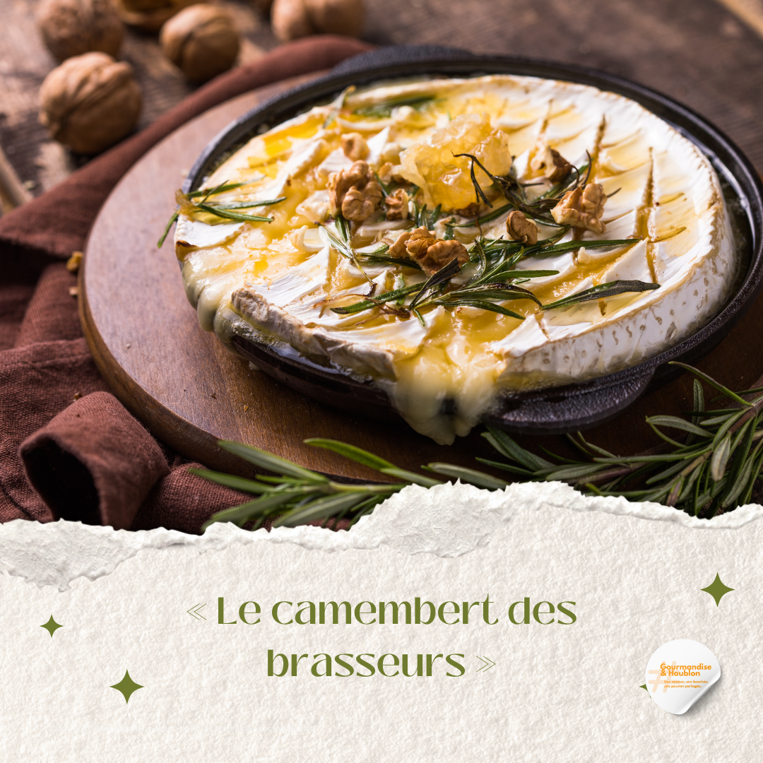 Camembert rôti à la bière brune et miel