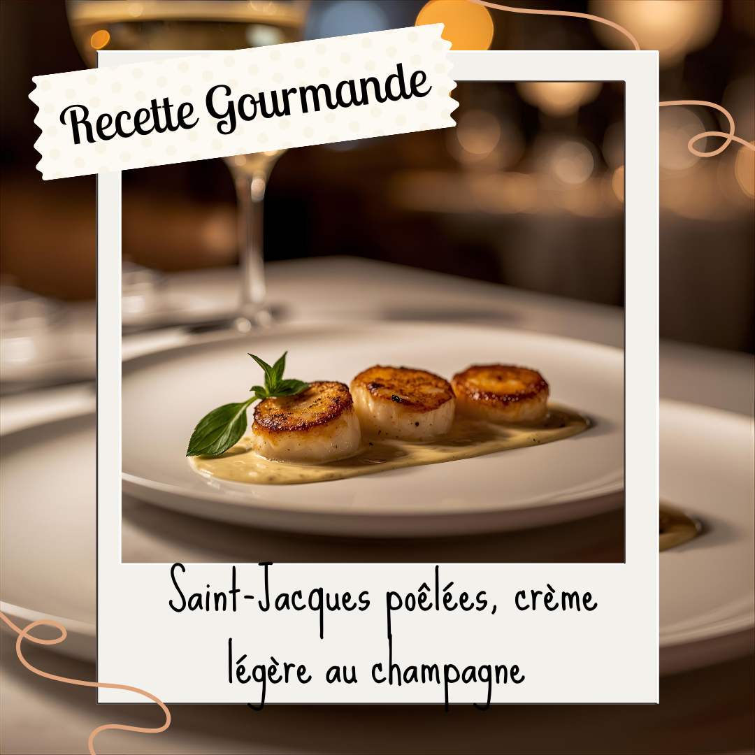 La recette du jour – Saint-Jacques poêlées, crème légère au champagne