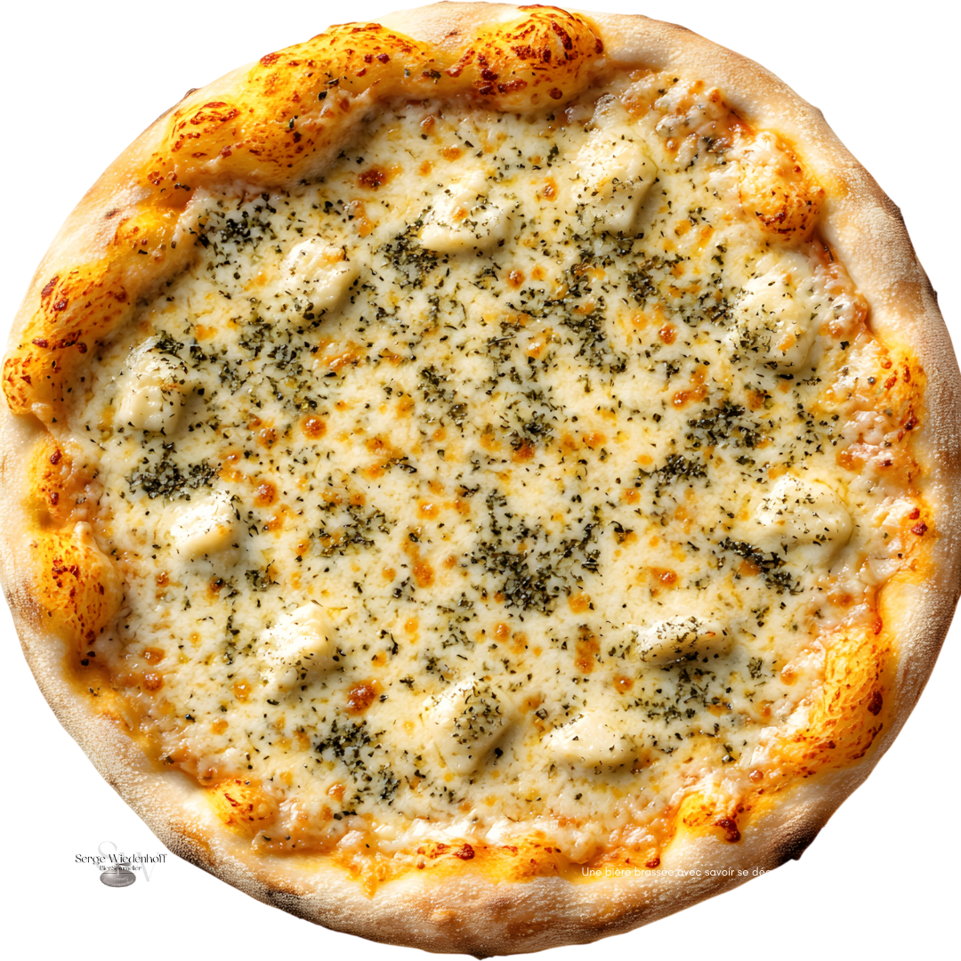 Pizza blanche ricotta, citron & poivre noir