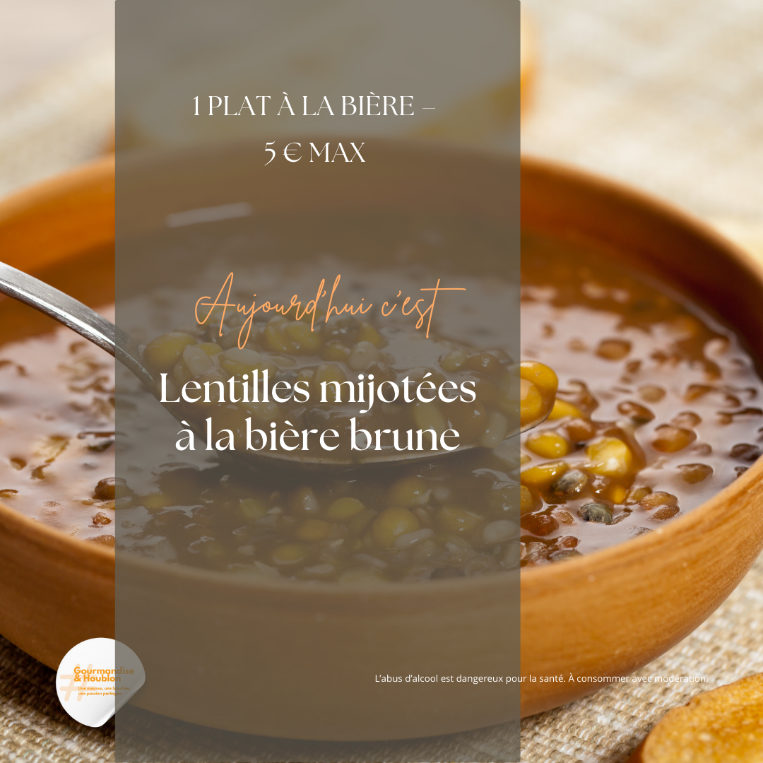 Lentilles mijotées à la bière brune