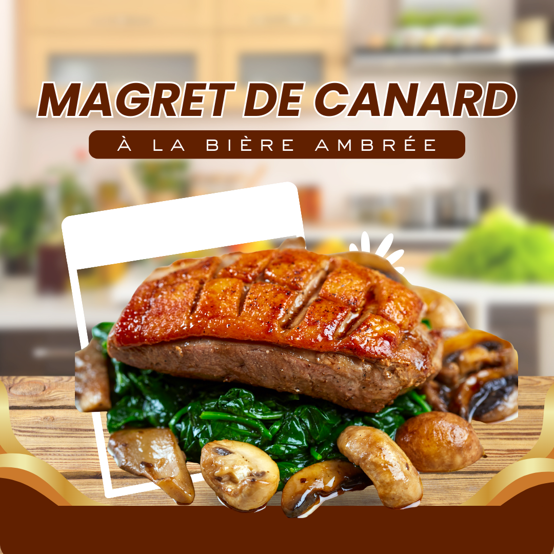 Magret de canard à la bière ambrée