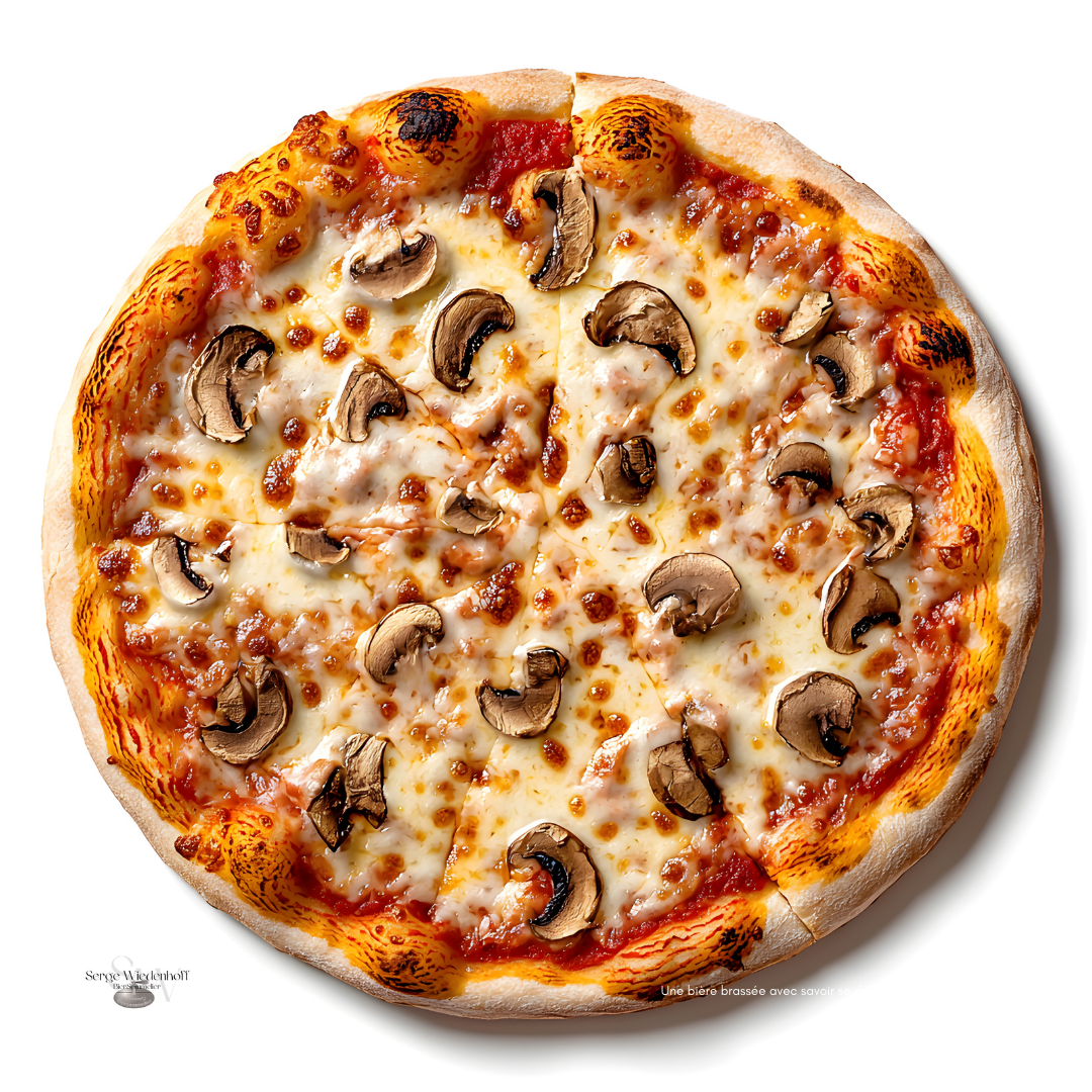 Pizza champignons rôtis, ail & thym