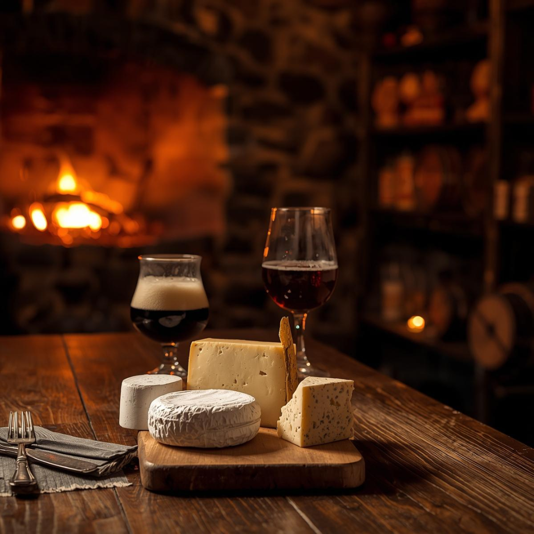 Entre braise et cave d’affinage : bières fumées & fromages de caractère