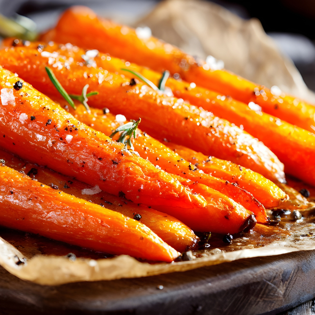 Carottes rôties au miel, thym & graines